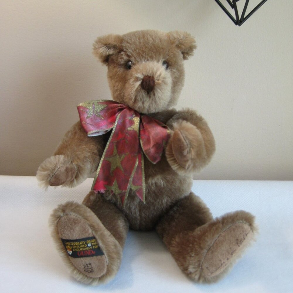 1993 Canterbury 12 1/2" Gund Mohair? Fully Jointed Signed Numbered Bear 229/500